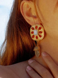 Susmie's Alegrías Earrings< Golden | Stone