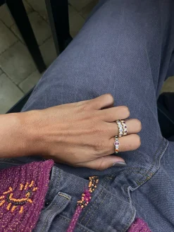 Susmie's Anastacia Geometric Ring< Stone | Golden