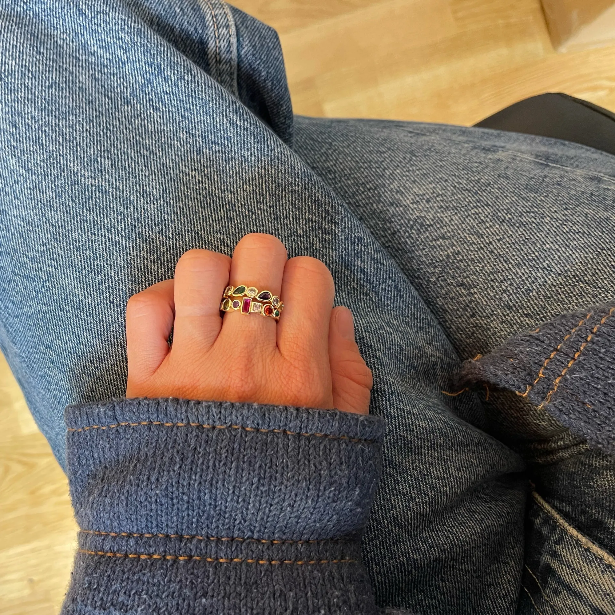 Susmie's Anastacia Organic Ring< Stone | Golden