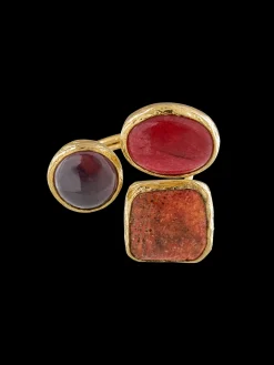 Susmie's Avant-garde Red Ring< Stone | Golden