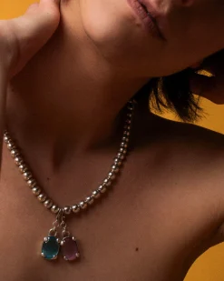 Susmie's Blue Diamond Charm Silver< Mixed Necklaces | Silver