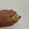Susmie's Como el mar Green Ring< Stone | Golden