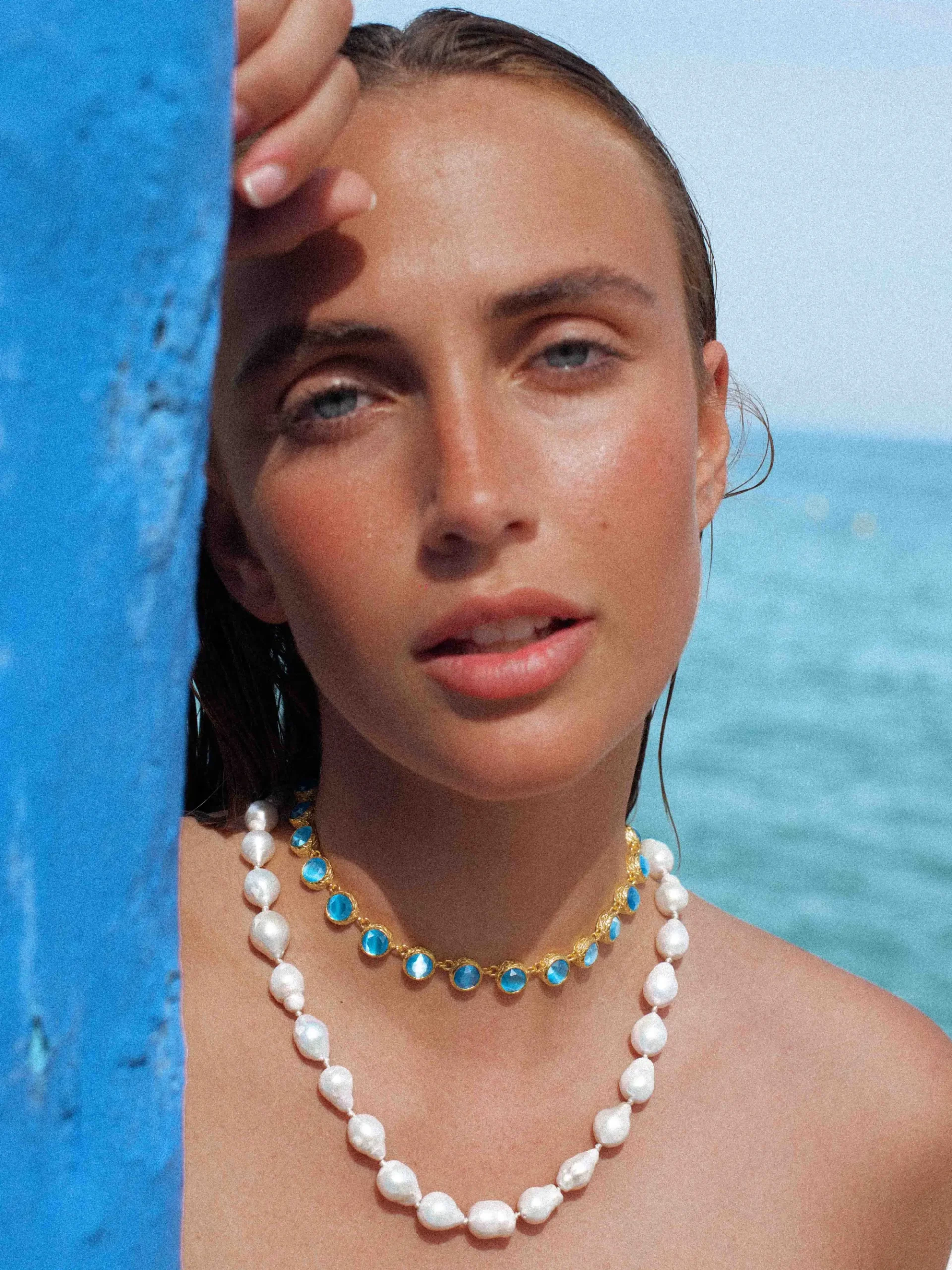Susmie's Corazón Roto Blue Necklace< Stone | Golden