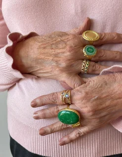 Susmie's Cosmos Green - Ring< Stone | Golden
