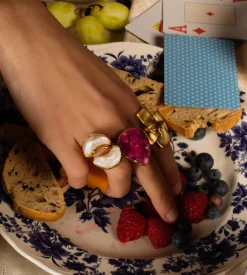 Susmie's Earth Pink Ring< Golden | Stone