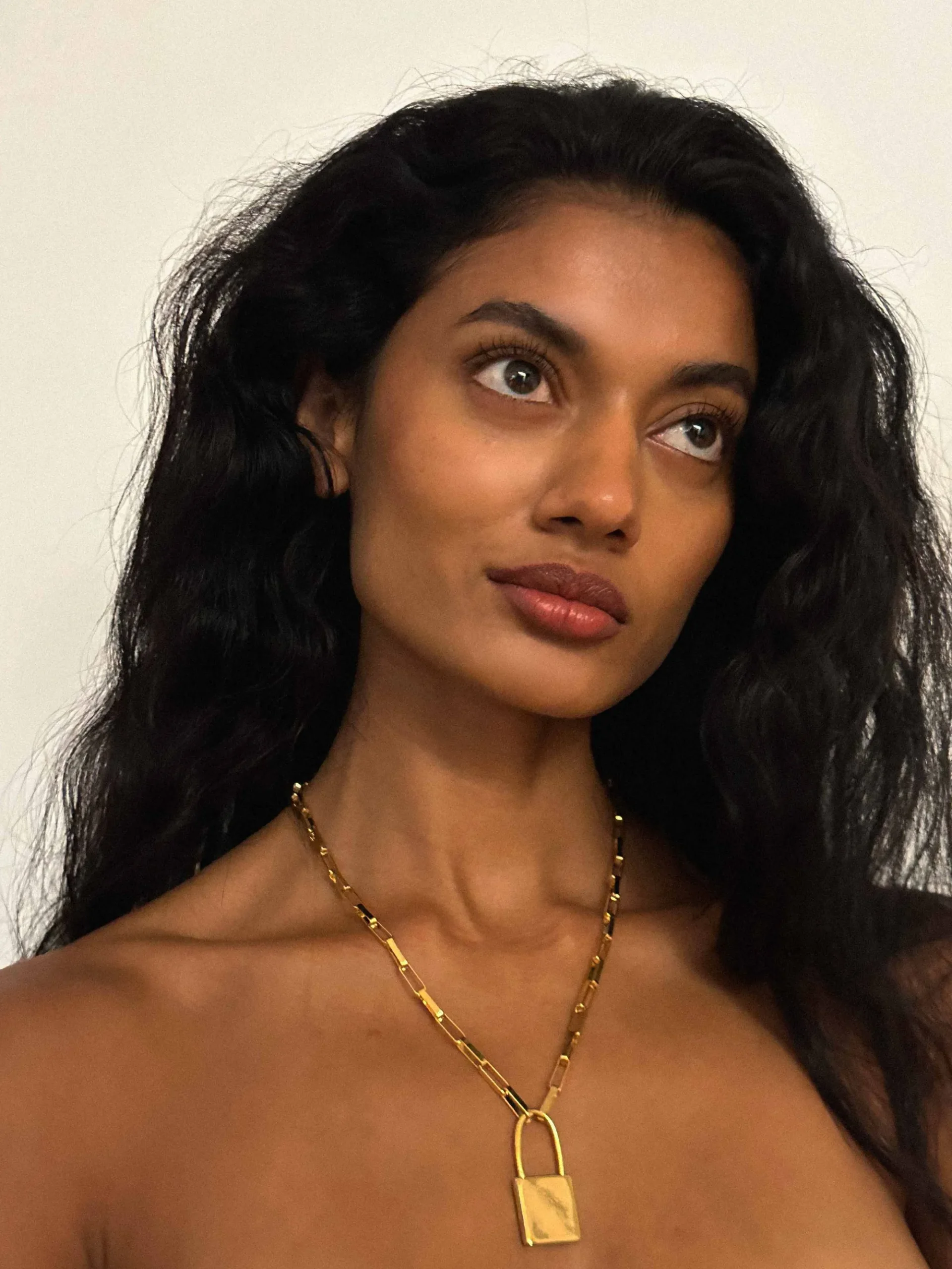 Susmie's Locked Heart Necklace< Golden
