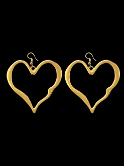 Susmie's Melted Heart Earrings< Golden
