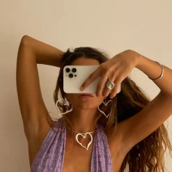 Susmie's Melted Heart Earrings Silver< Silver