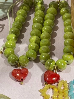 Susmie's Menina Green Necklace< Stone