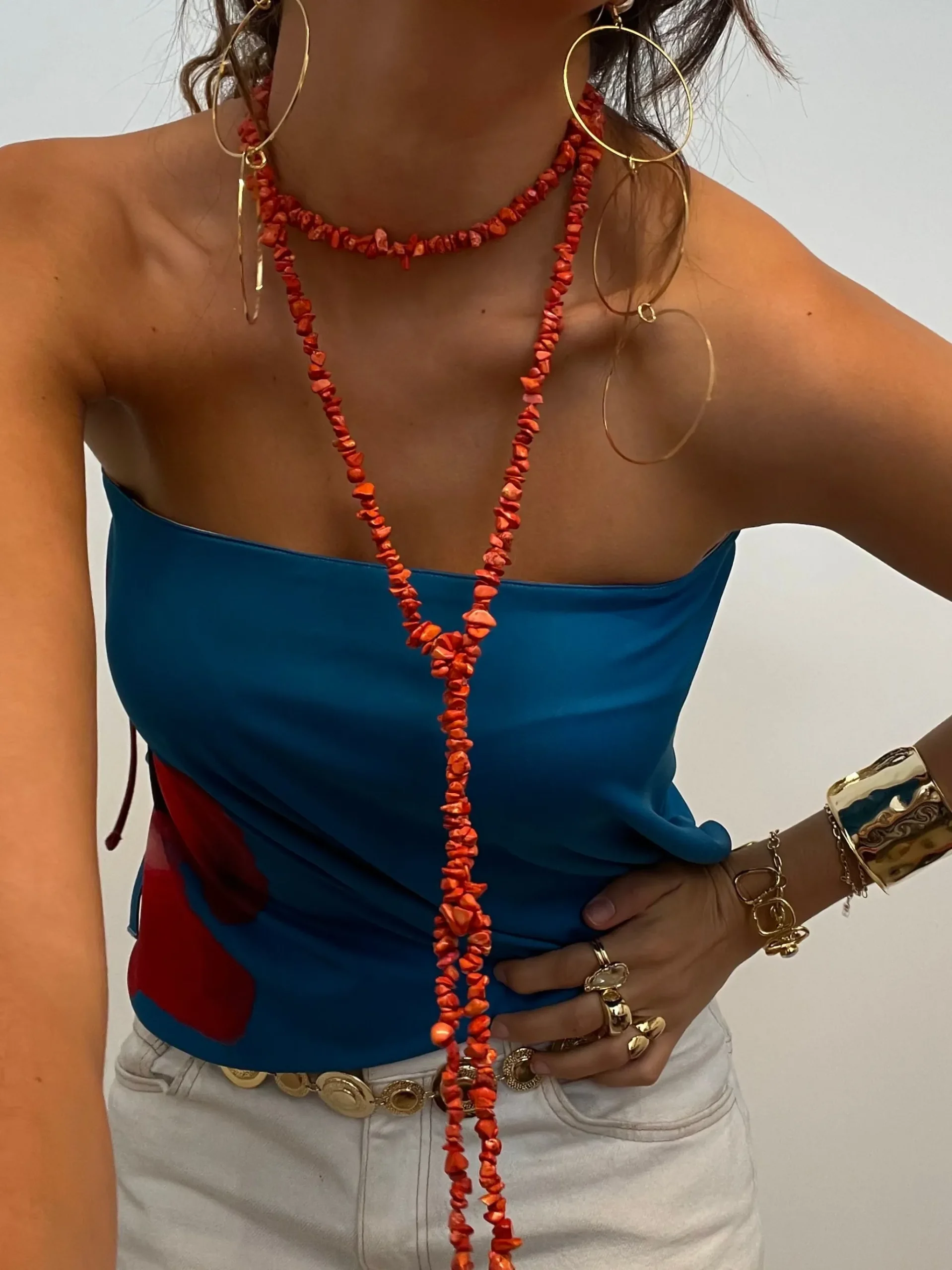 Susmie's Ojitos Coral Necklace/Belt< Belts | Stone