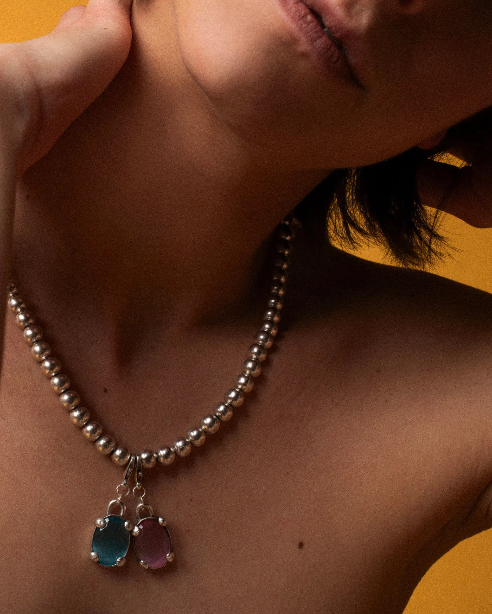 Susmie's Pink Diamond Charm Silver< Mixed Necklaces | Silver
