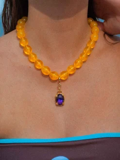 Susmie's Purple Diamond Charm Gold< Mixed Necklaces | Golden