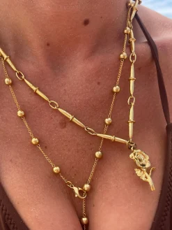 Susmie's Rosa Linda Necklace< Golden