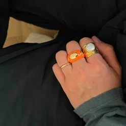 Susmie's Urban - Orange Ring< Stone | Golden